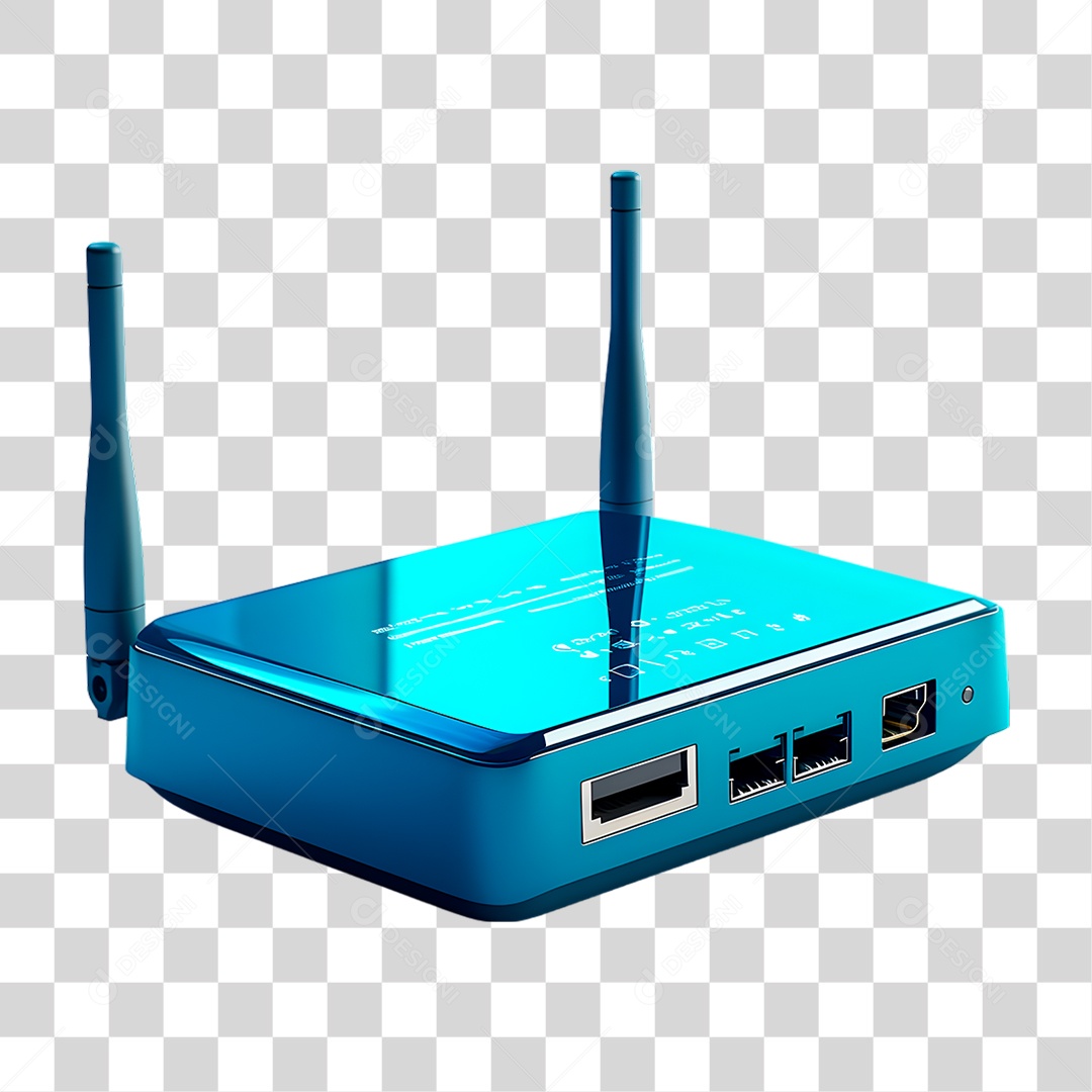 Roteador Azul PNG Transparente