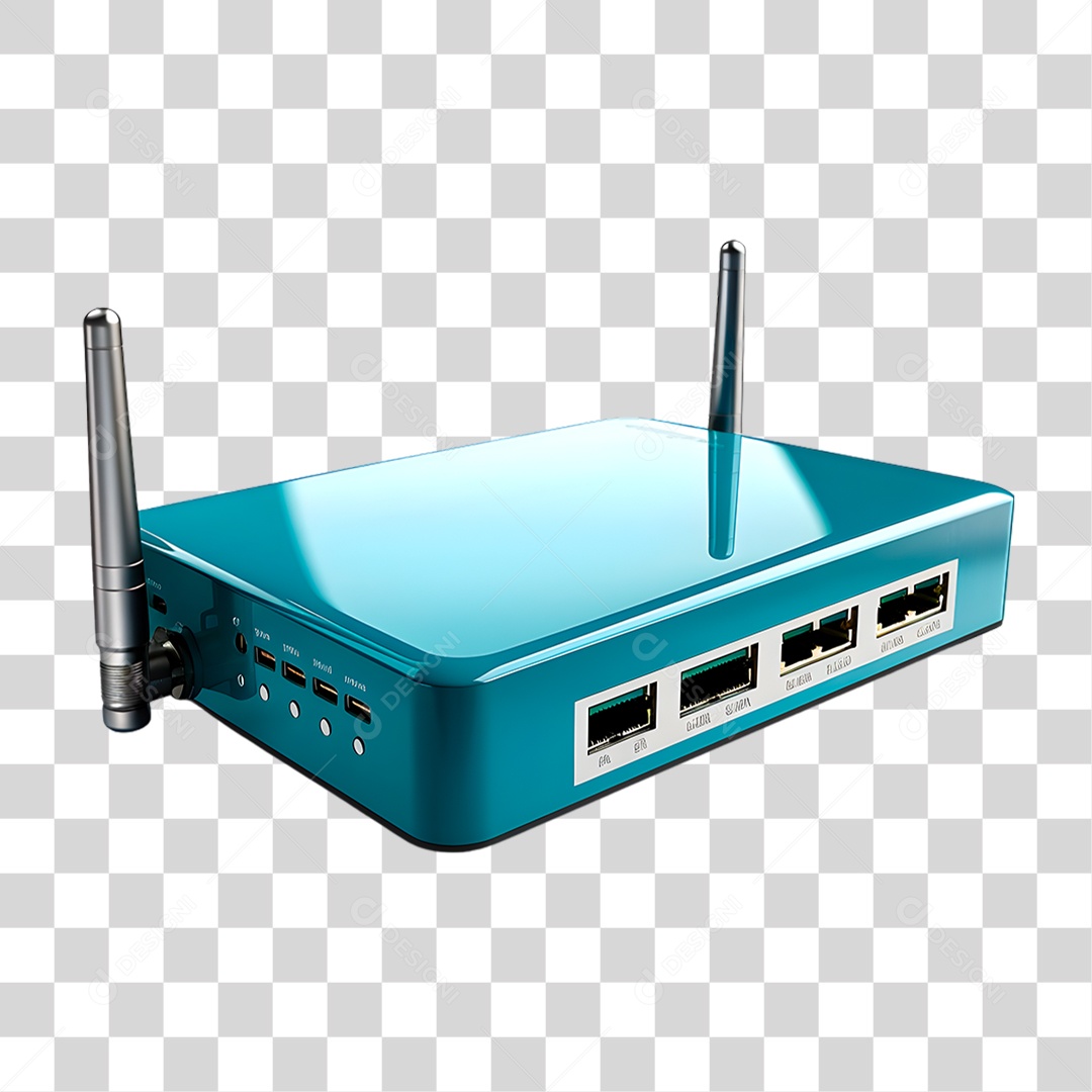 Roteador Azul PNG Transparente