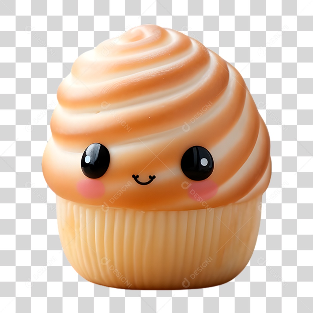 Mascote Cupcake PNG Transparente