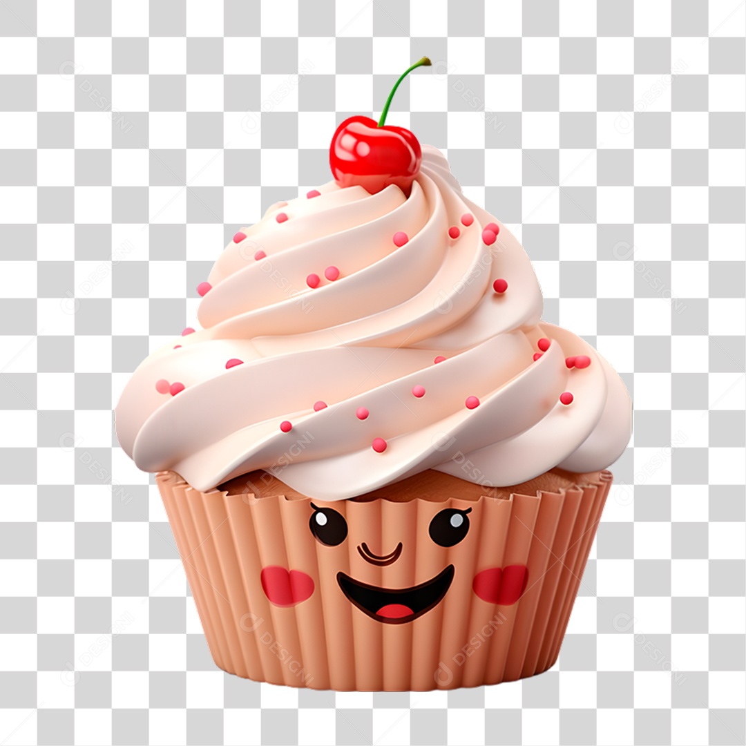 Mascote Cupcake PNG Transparente
