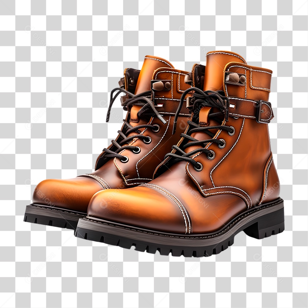 Bota de Couro PNG Transparente