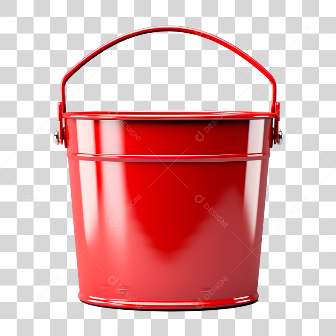 Balde Vermelho PNG Transparente