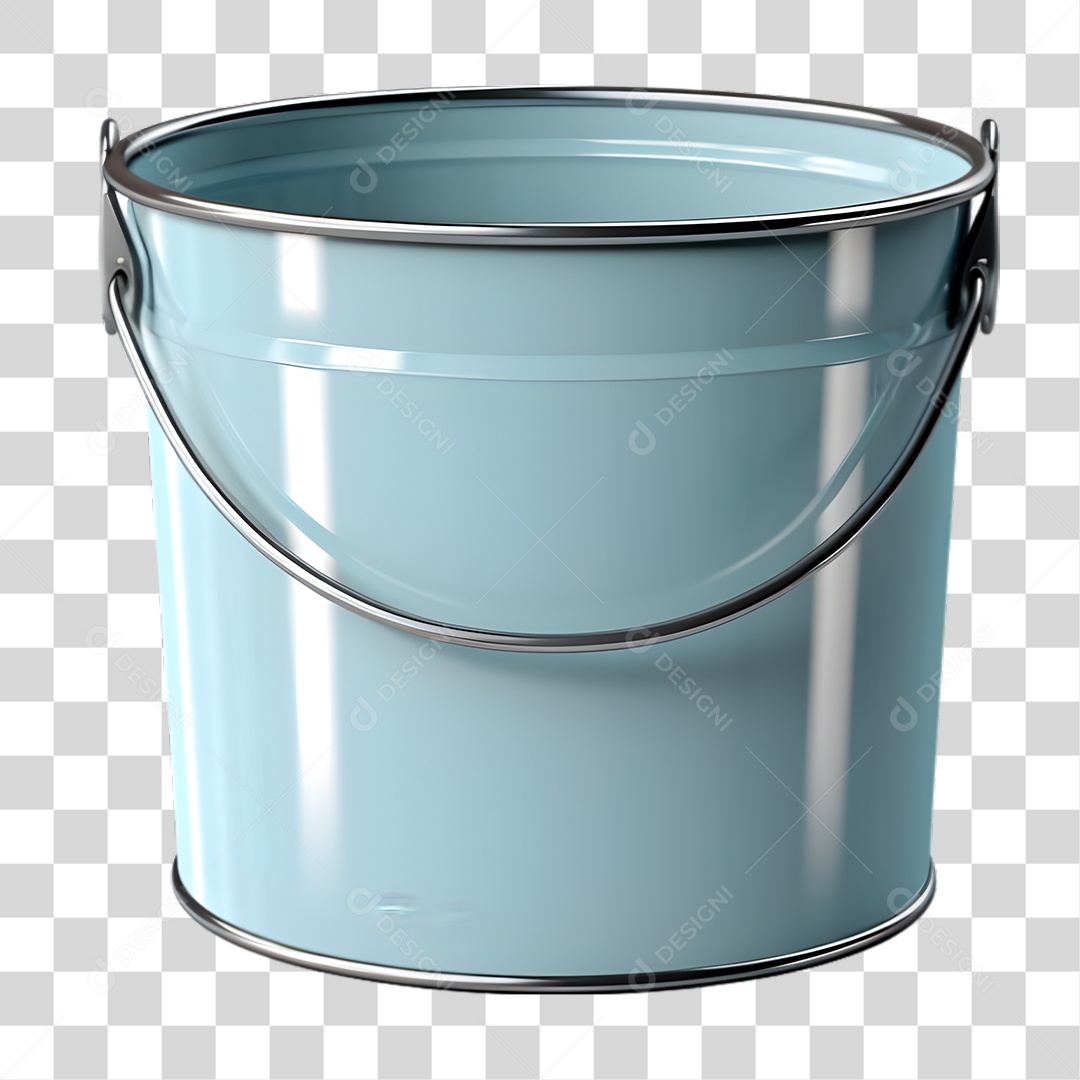 Balde Azul PNG Transparente
