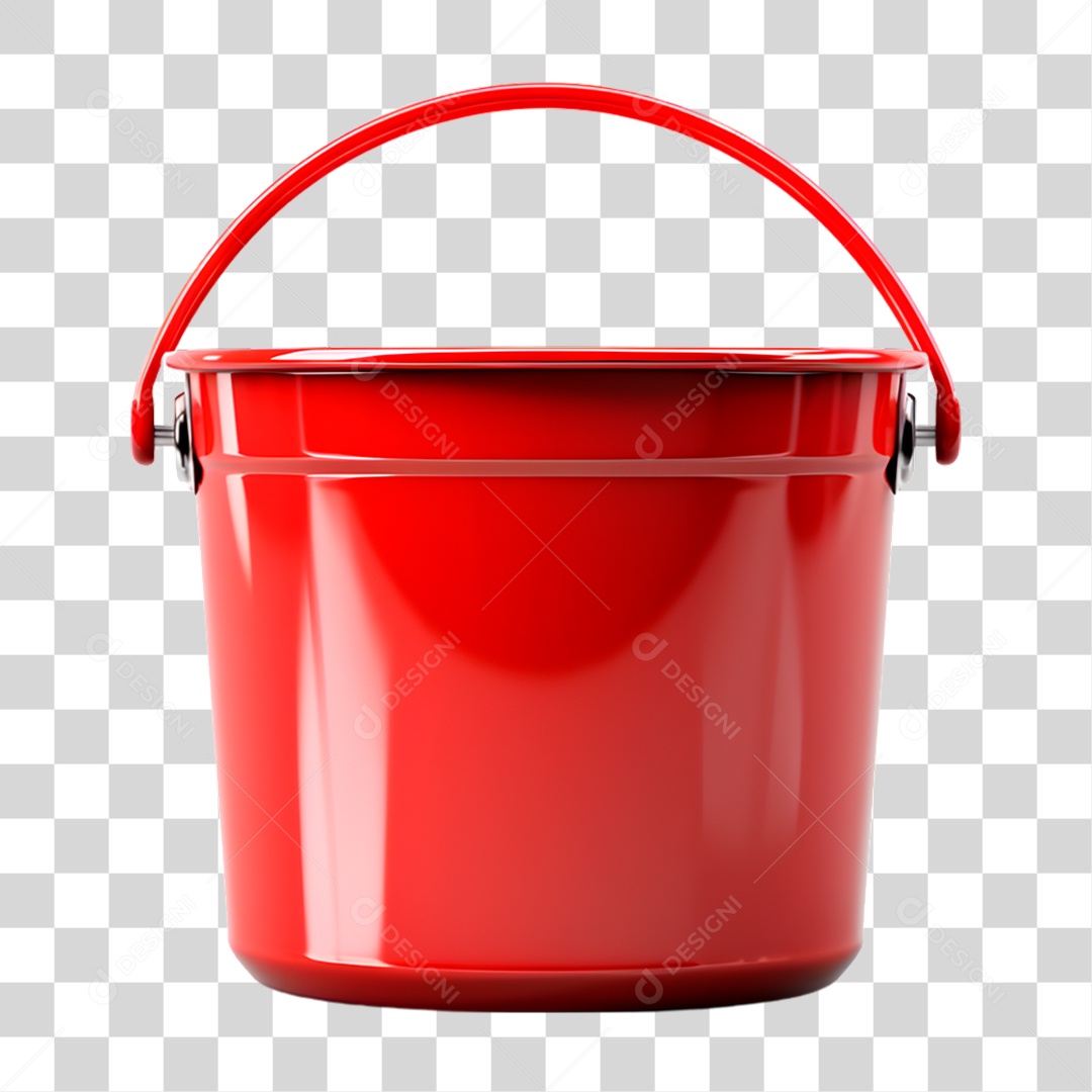 Balde Vermelho PNG Transparente