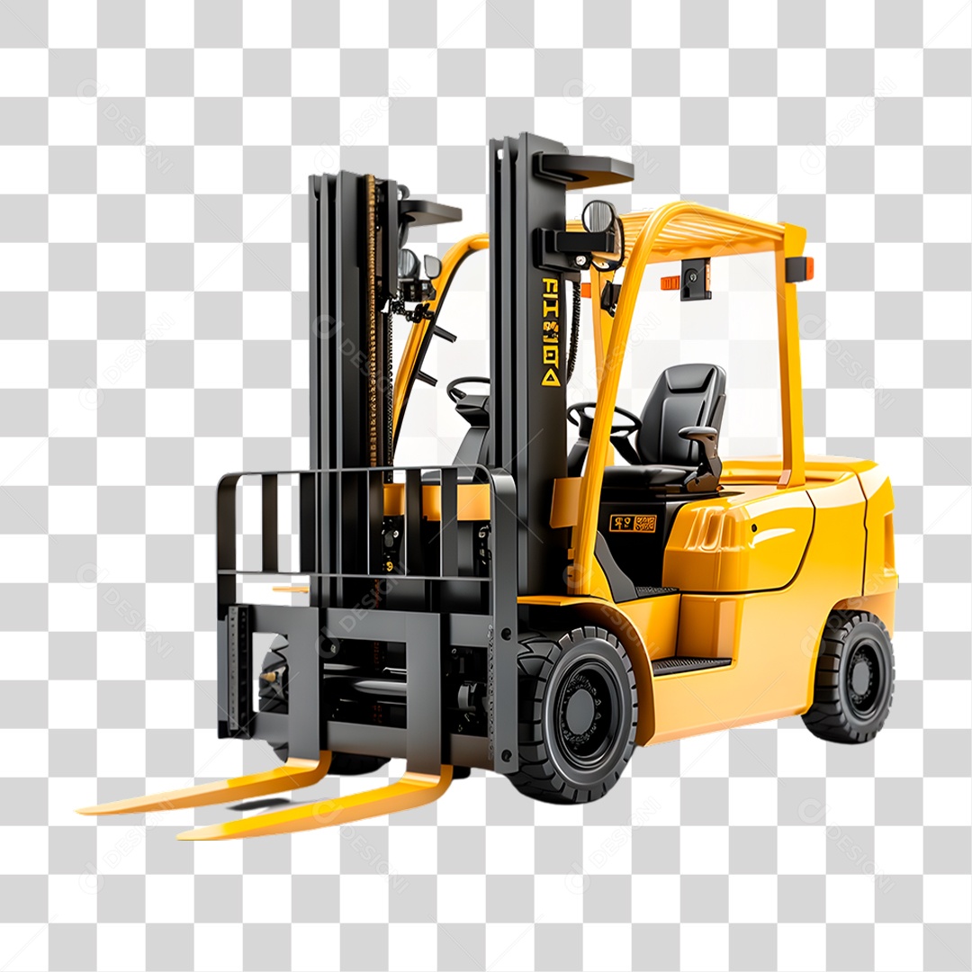Empilhadeira Amarela PNG Transparente