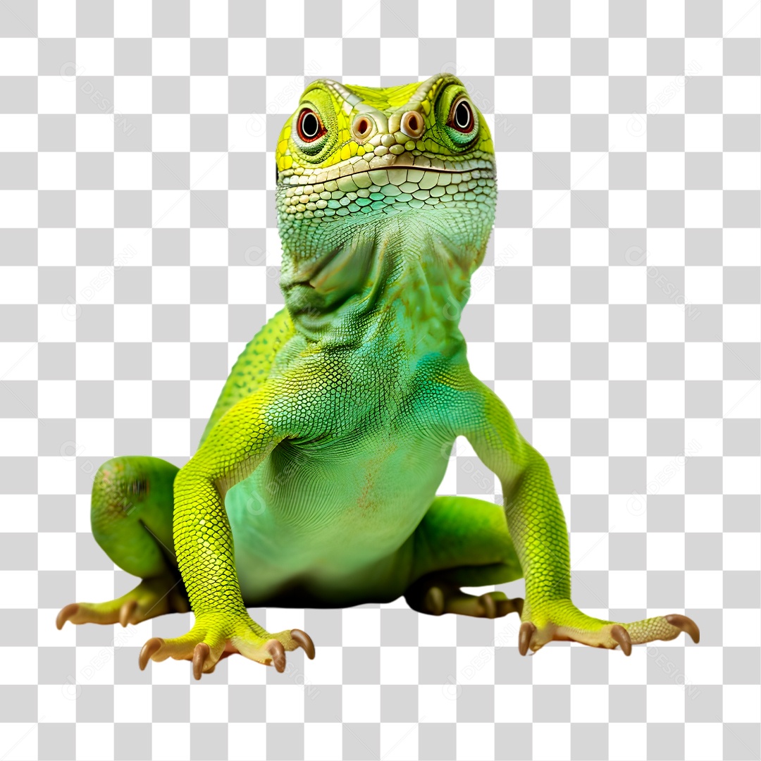 Iguana Verde PNG Transparente