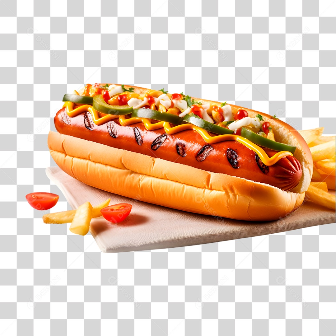 Cachorro Quente Sobre Bandeja PNG Transparente