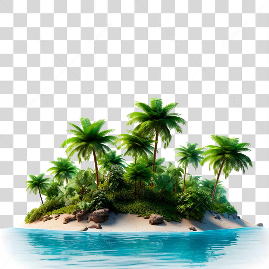 Ilha Redonda Paisagem PNG Transparente