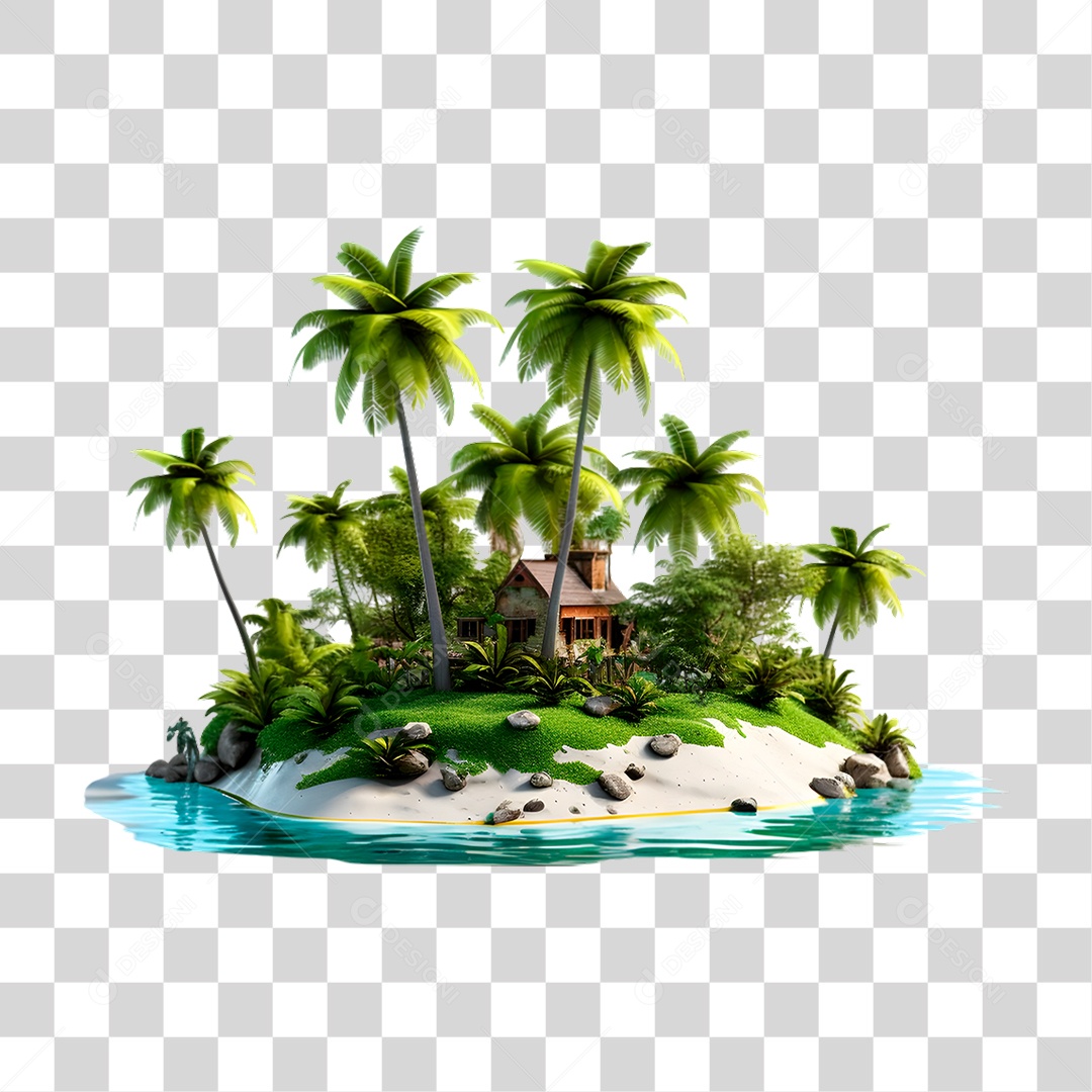 Ilha Redonda Paisagem PNG Transparente