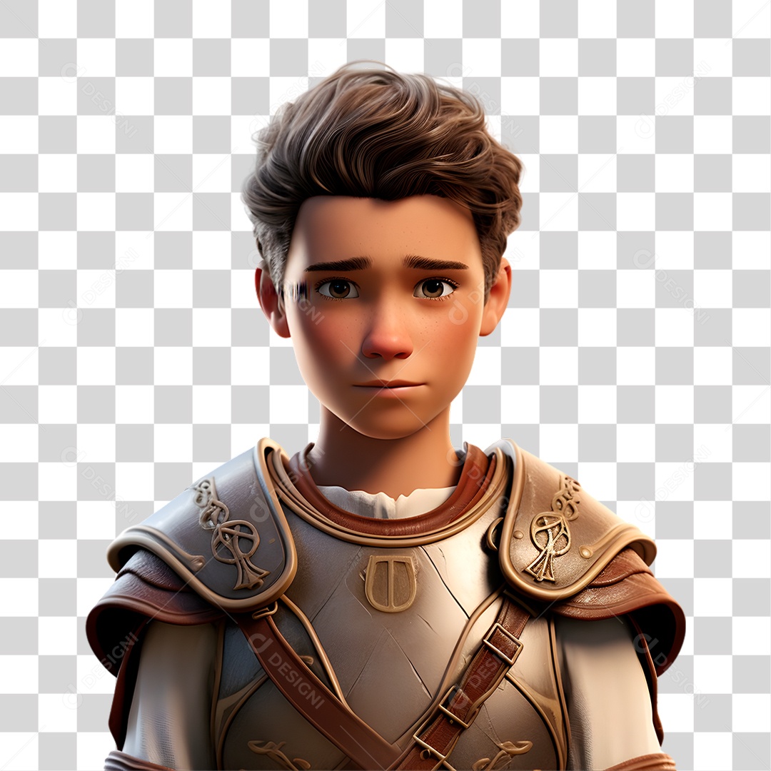 Personagem Menino de Armadura PNG Transparente