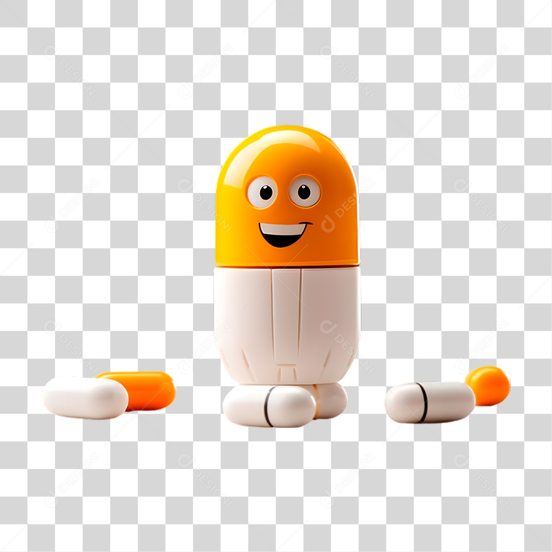 Mascote Cápsula PNG Transparente