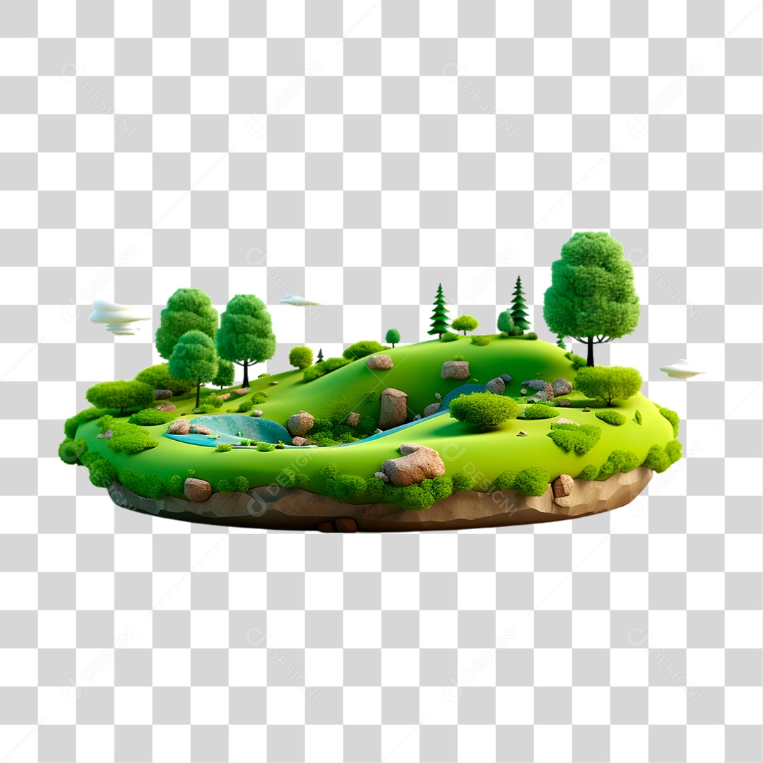 Colina Redonda Paisagem PNG Transparente