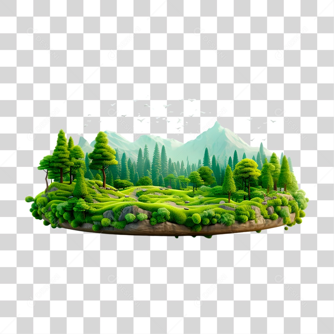 Colina Redonda Paisagem PNG Transparente