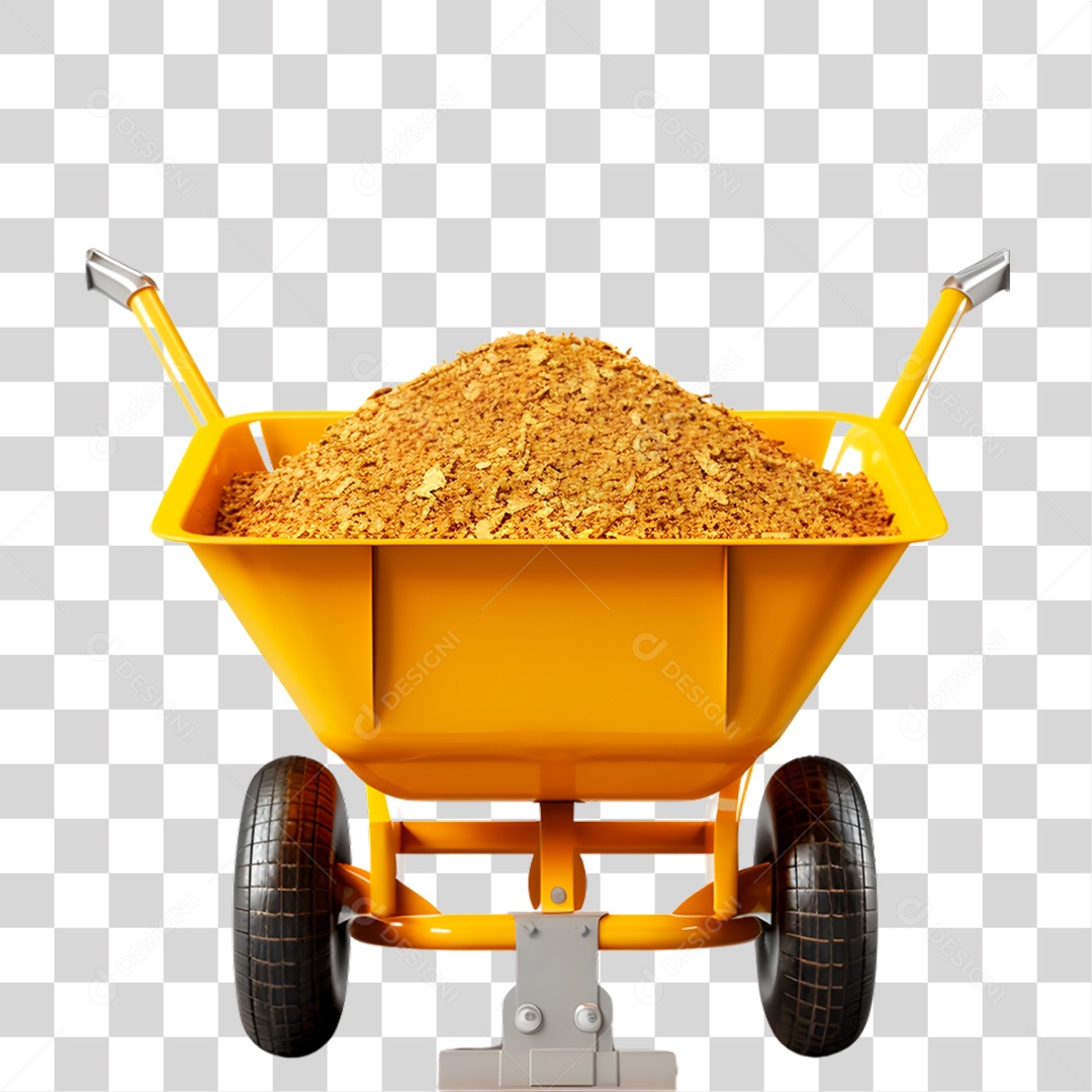 Carrinho de Mão com Terra PNG Transparente