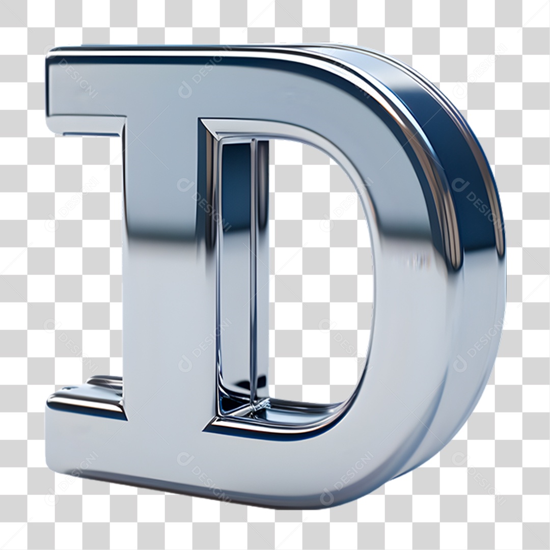 Letra D Prata PNG Transparente