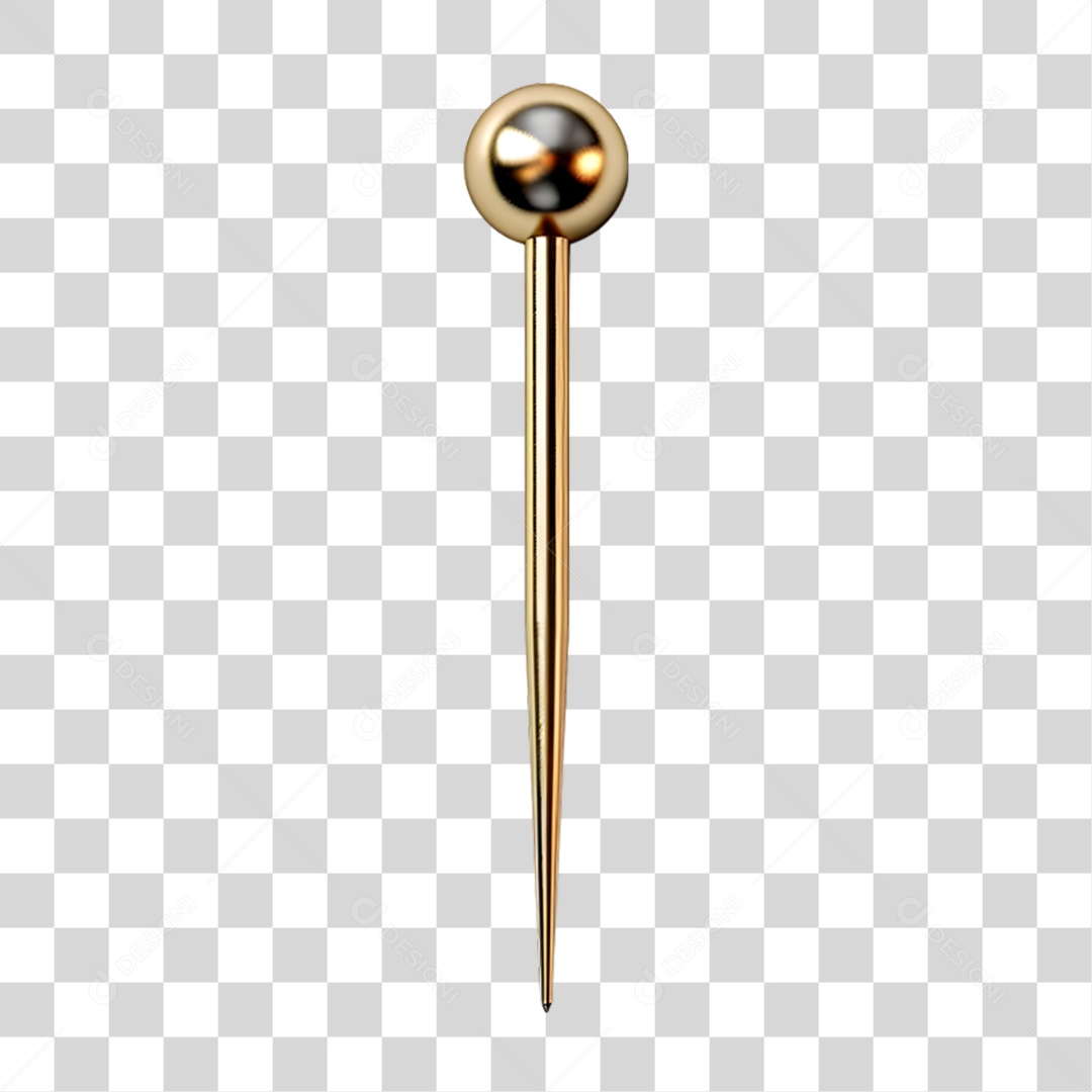 Alfinete Dourado PNG Transparente