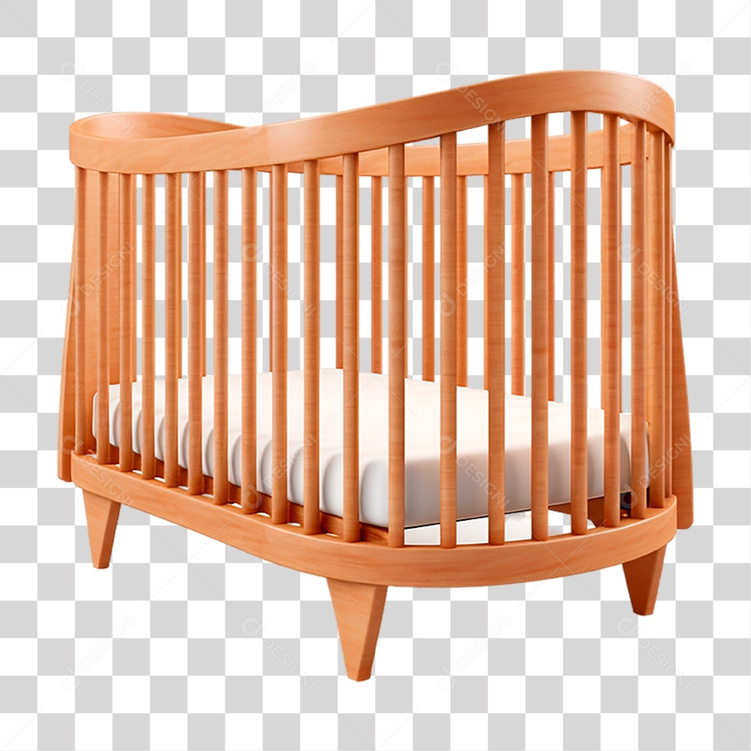 Berço de Madeira PNG Transparente