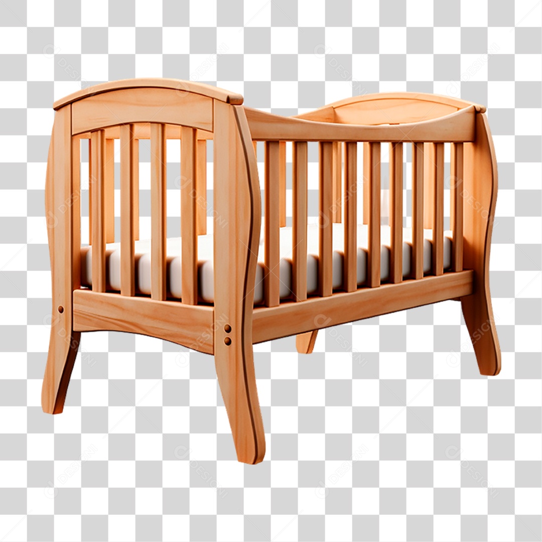 Berço de Madeira PNG Transparente