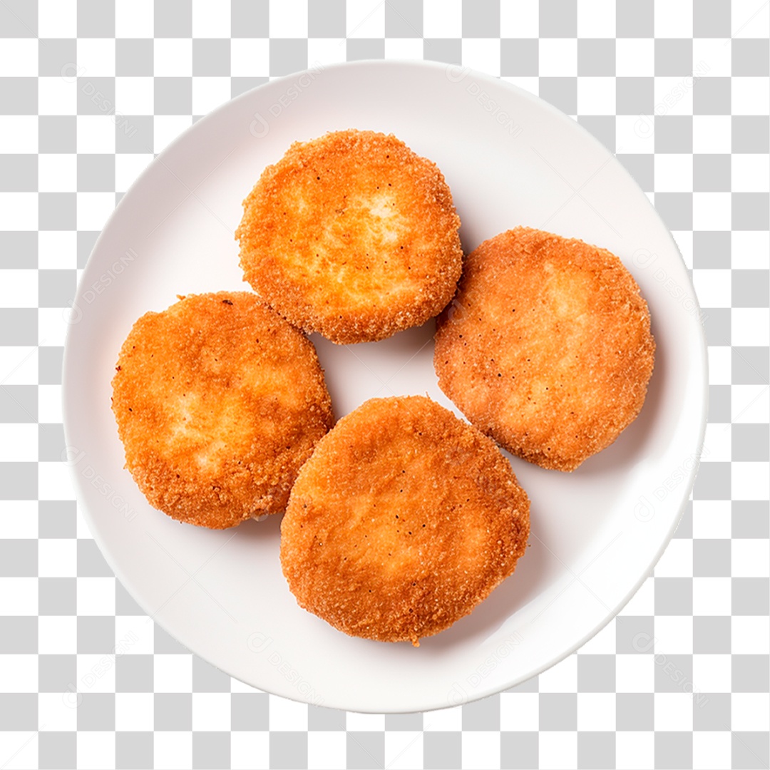 Prato com Nuggets de Frango PNG Transparente