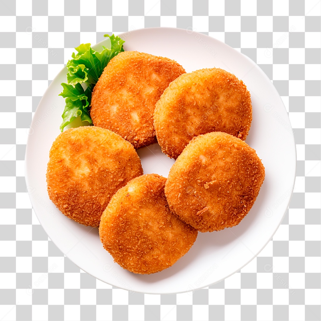 Prato com Nuggets de Frango PNG Transparente