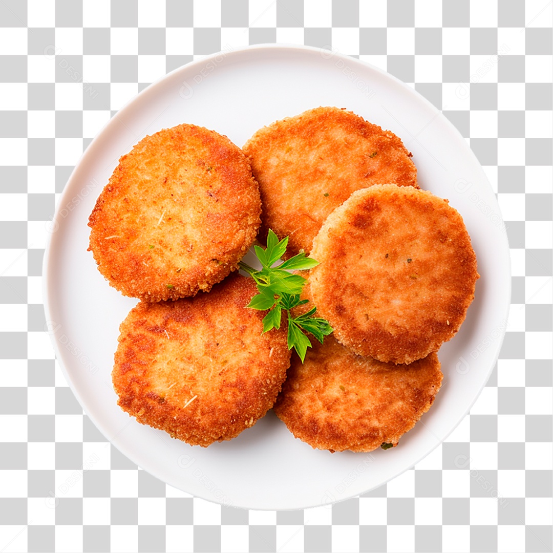 Prato com Nuggets de Frango PNG Transparente
