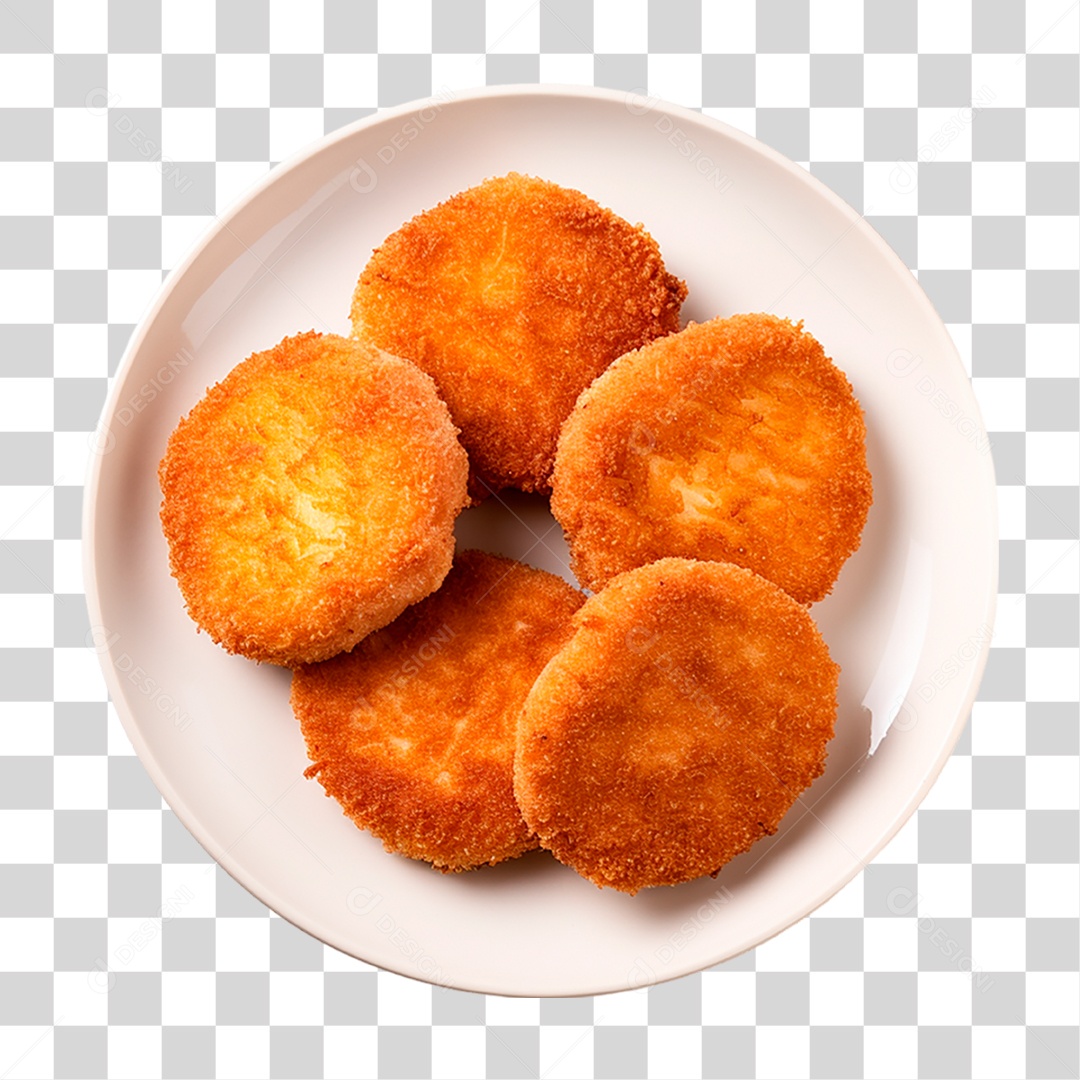 Prato com Nuggets de Frango PNG Transparente