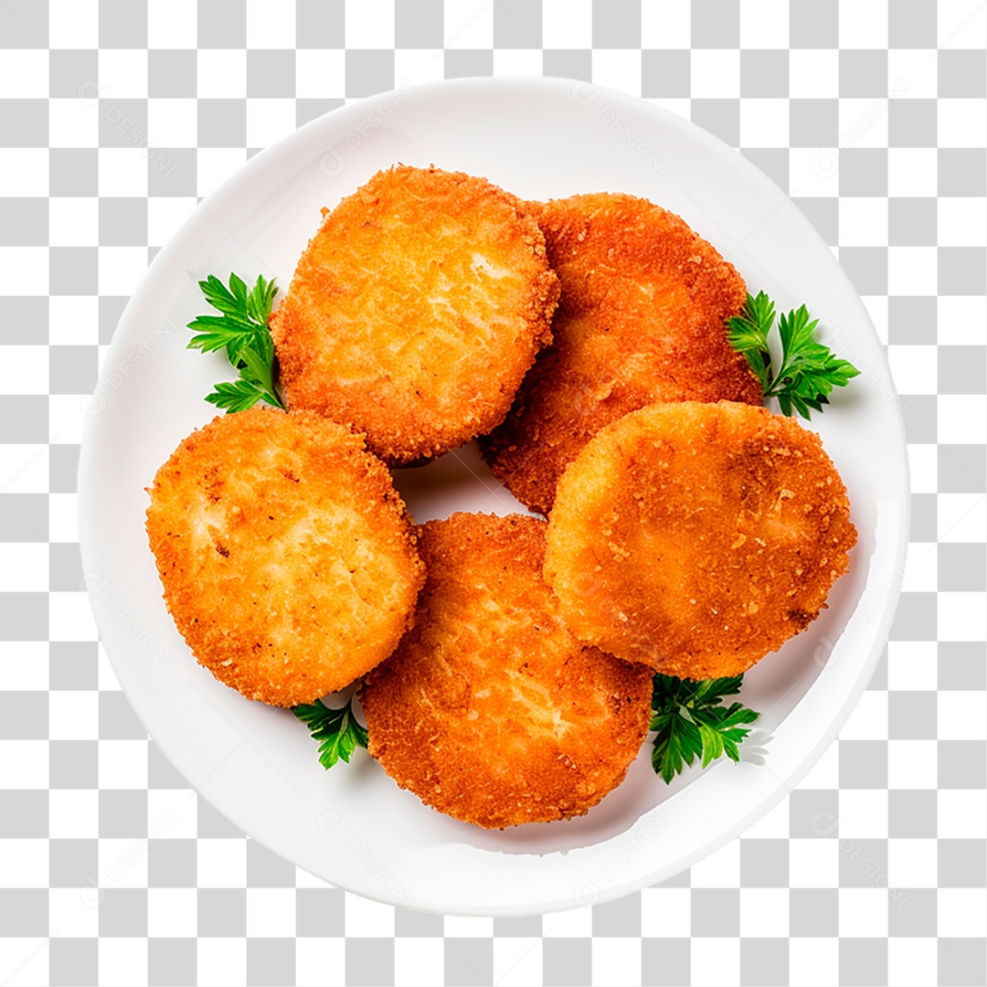 Prato com Nuggets de Frango PNG Transparente