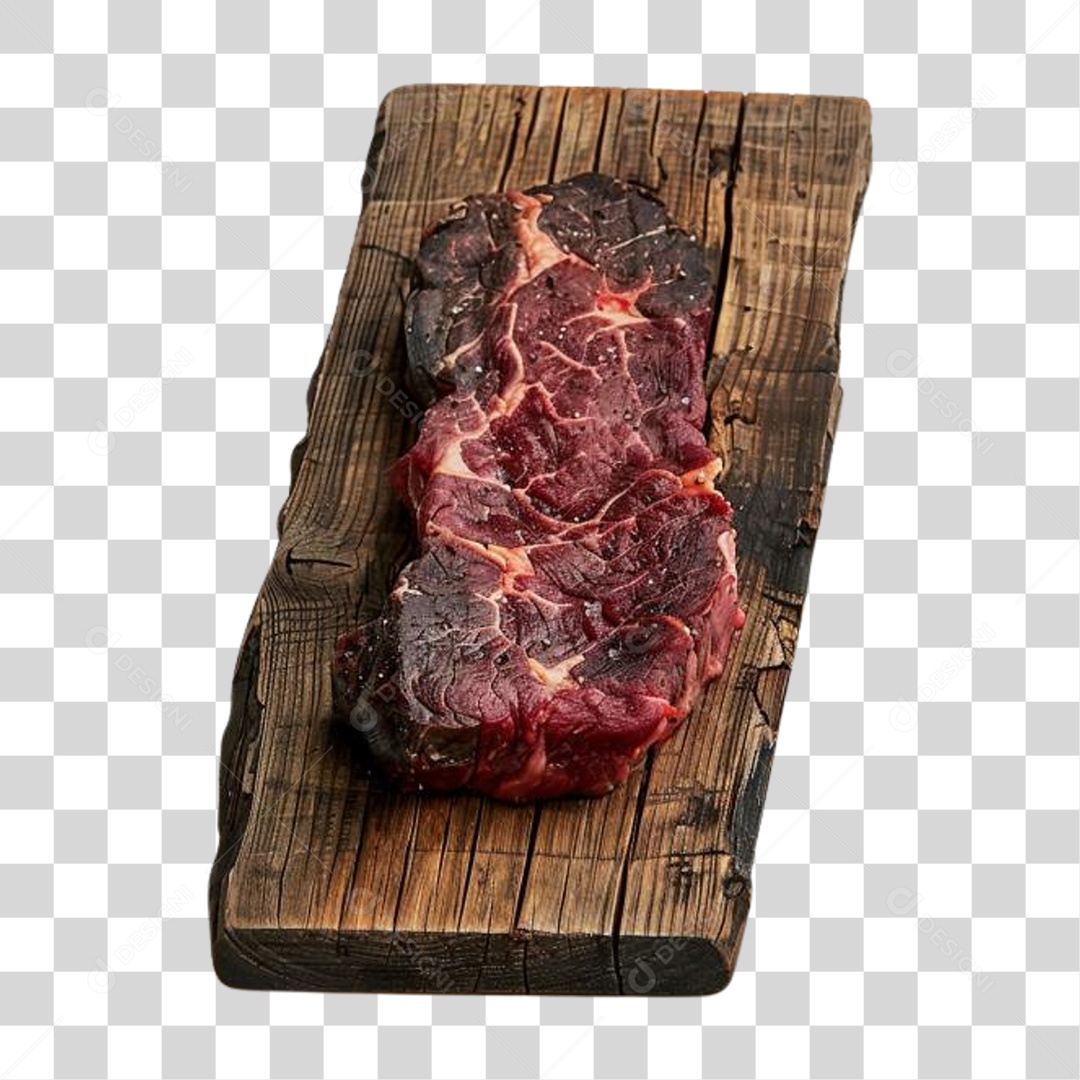 Carne Bovina em Tábua de Madeira PNG Transparente