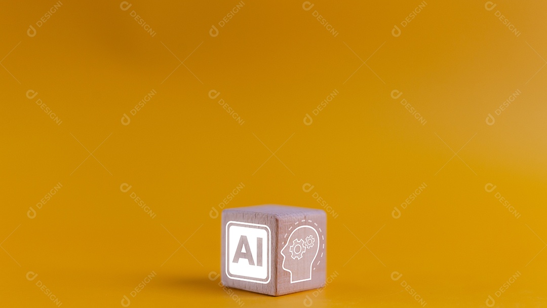 Dado de madeira desenhado