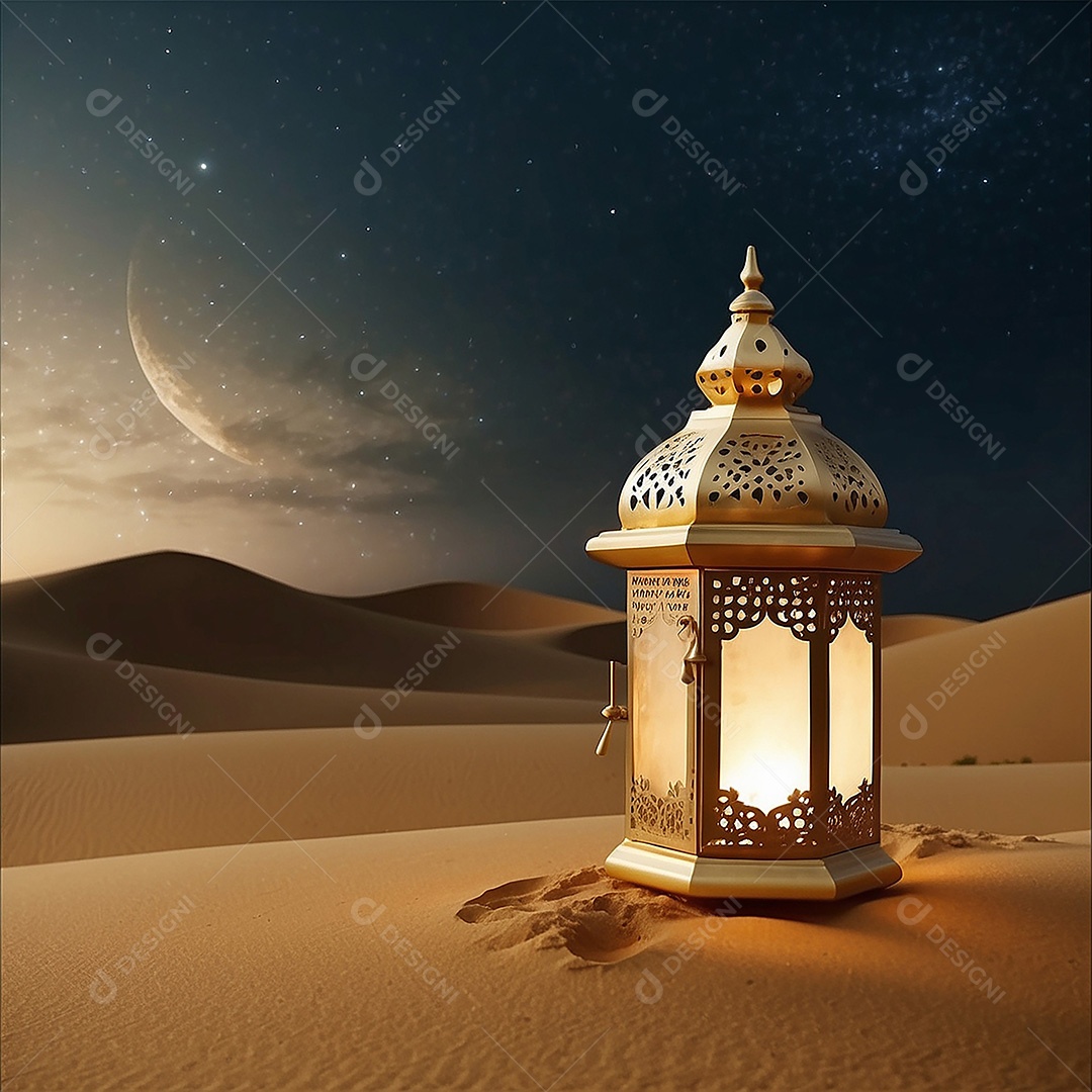 Padrão ouro islâmico espaço vazio luzes fundo