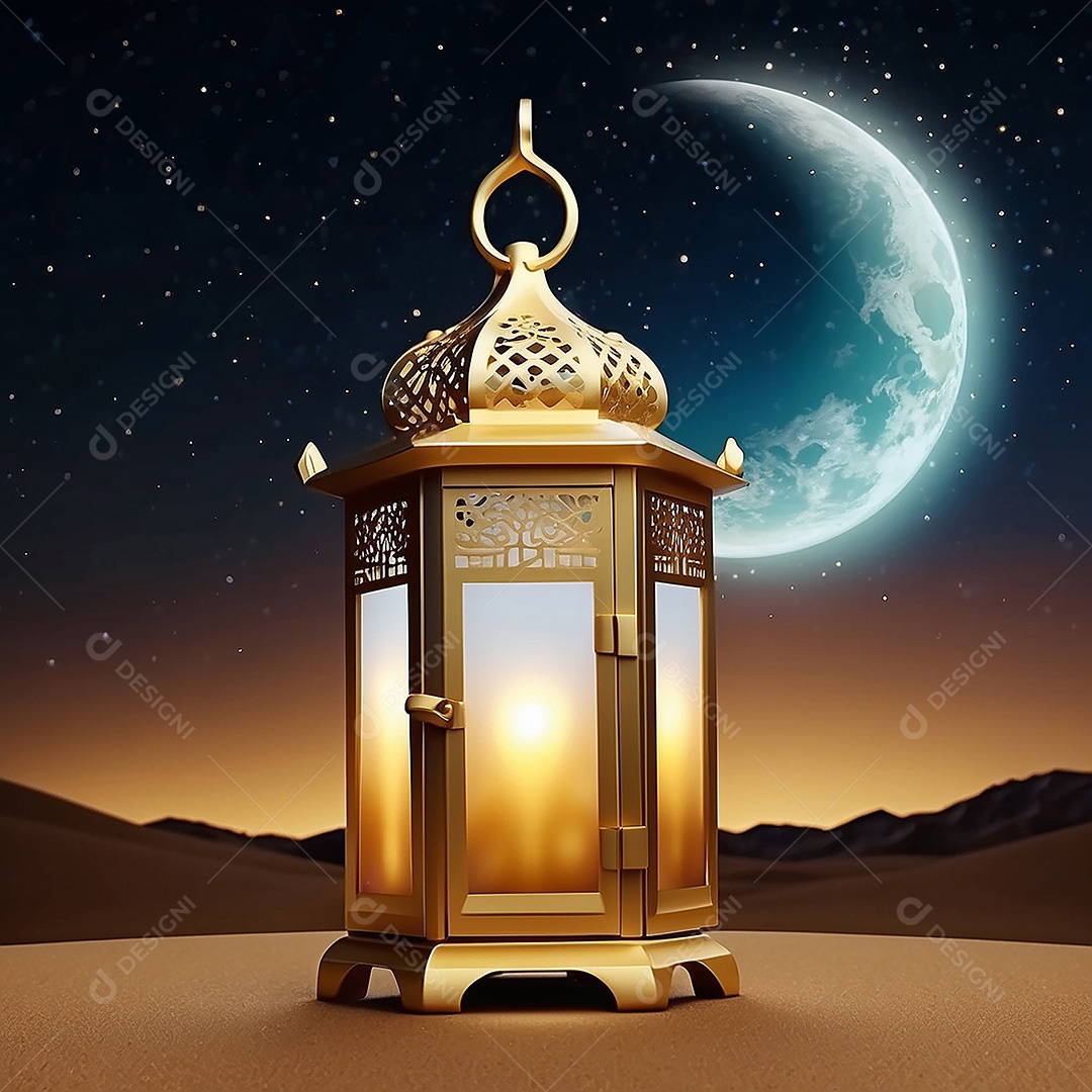 Padrão ouro islâmico espaço vazio luzes fundo