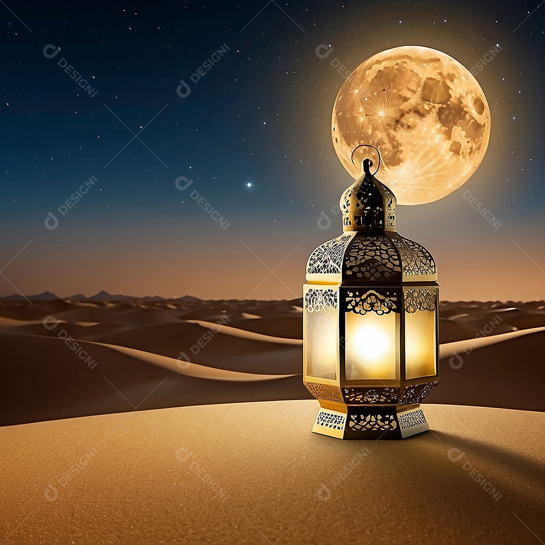 Padrão ouro islâmico espaço vazio luzes fundo