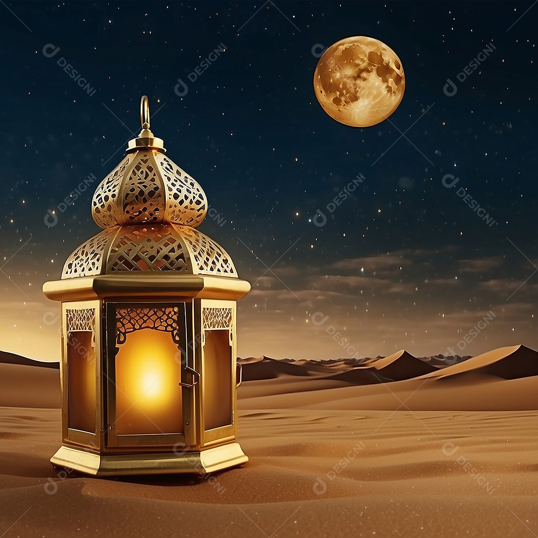 Padrão ouro islâmico espaço vazio luzes fundo