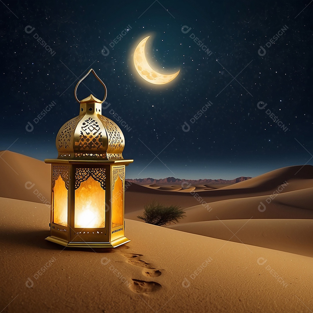 Padrão ouro islâmico espaço vazio luzes fundo