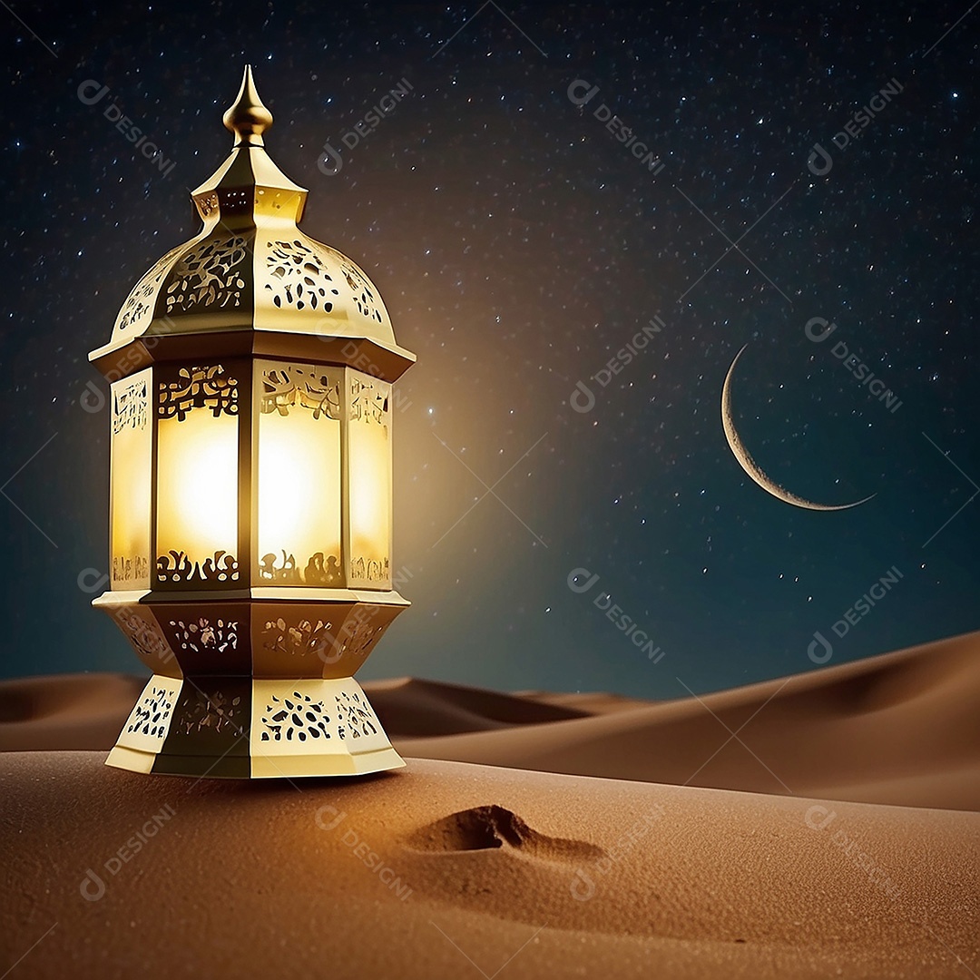 Padrão ouro islâmico espaço vazio luzes fundo