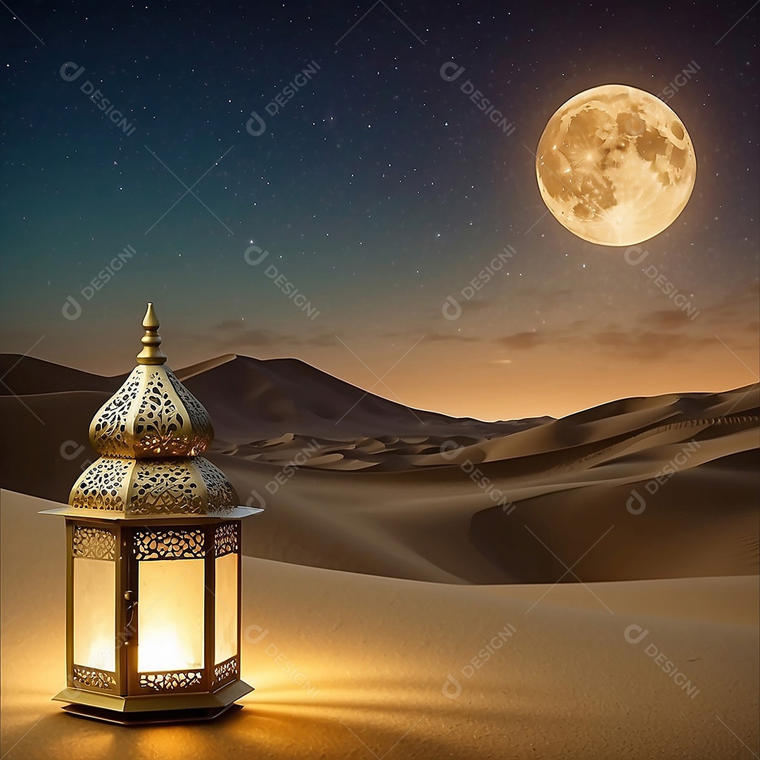 Padrão ouro islâmico espaço vazio luzes fundo