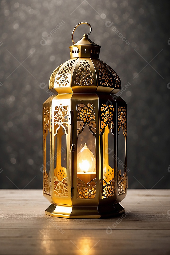 Padrão ouro islâmico espaço vazio luzes fundo