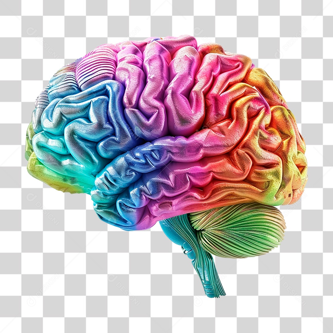 Cérebro Colorido PNG Transparente