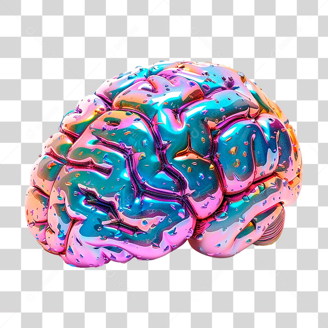 Cérebro Colorido PNG Transparente