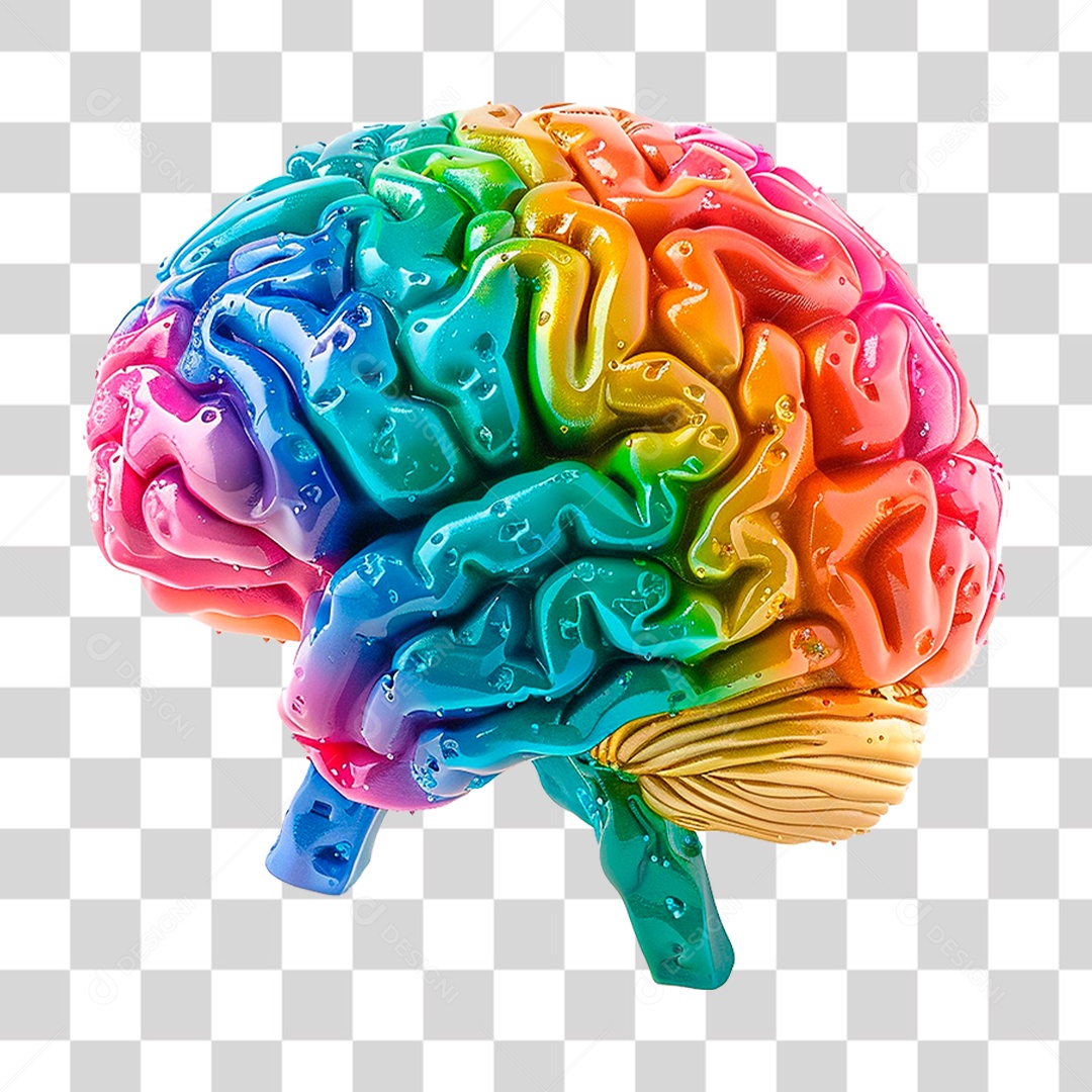 Cérebro Colorido PNG Transparente