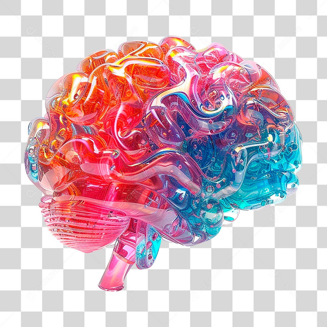 Cérebro Colorido PNG Transparente