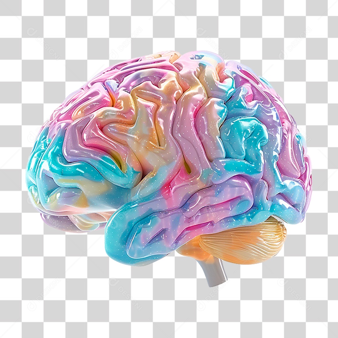 Cérebro Colorido PNG Transparente