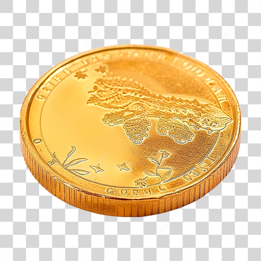 Moeda de Ouro PNG Transparente