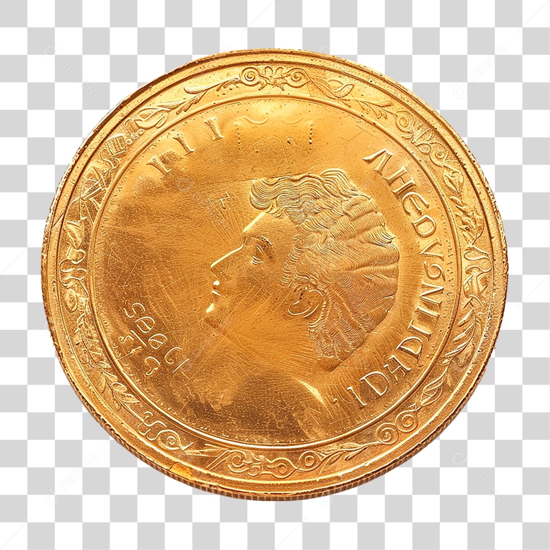 Moeda de Ouro PNG Transparente