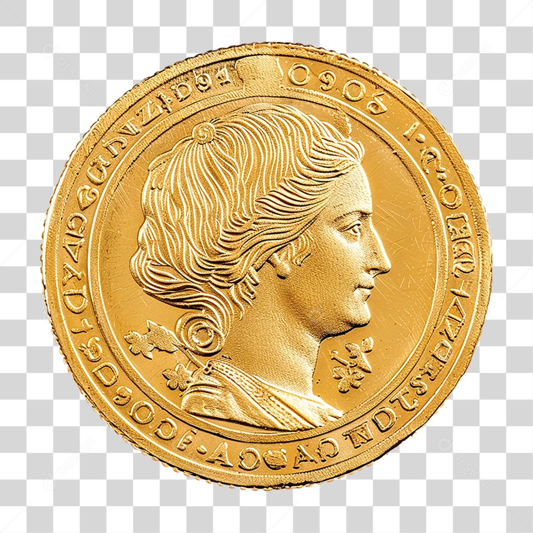 Moeda Dourada PNG Transparente