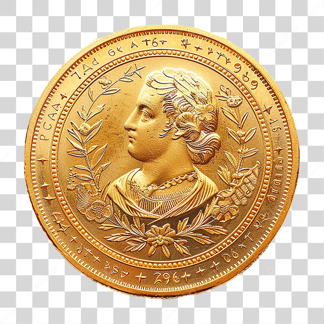 Moeda Dourada PNG Transparente