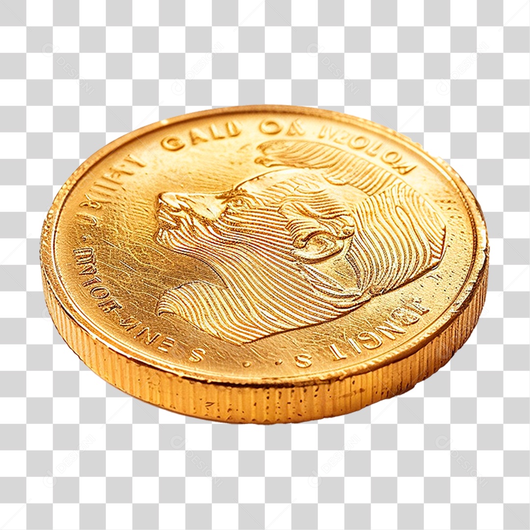 Moeda Dourada PNG Transparente