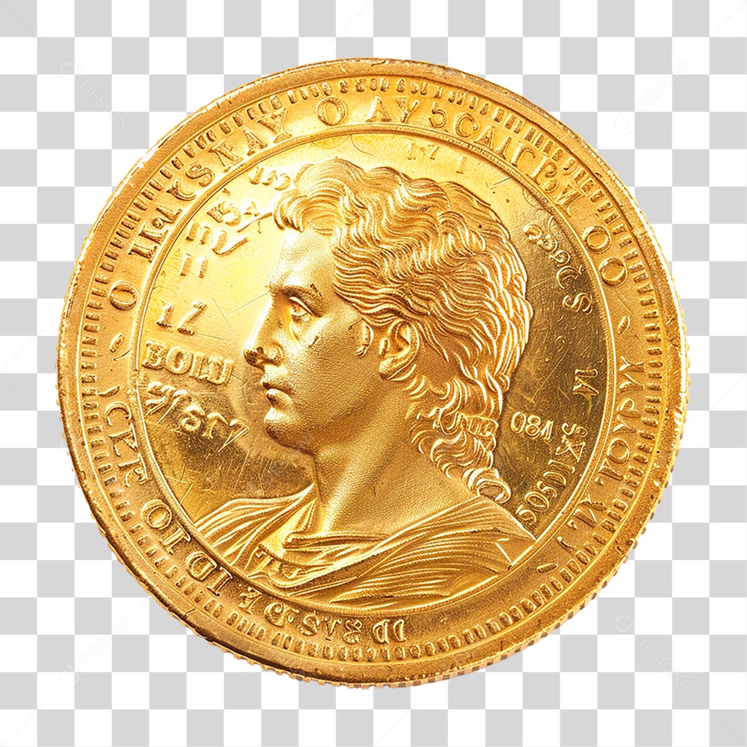 Moeda Dourada PNG Transparente
