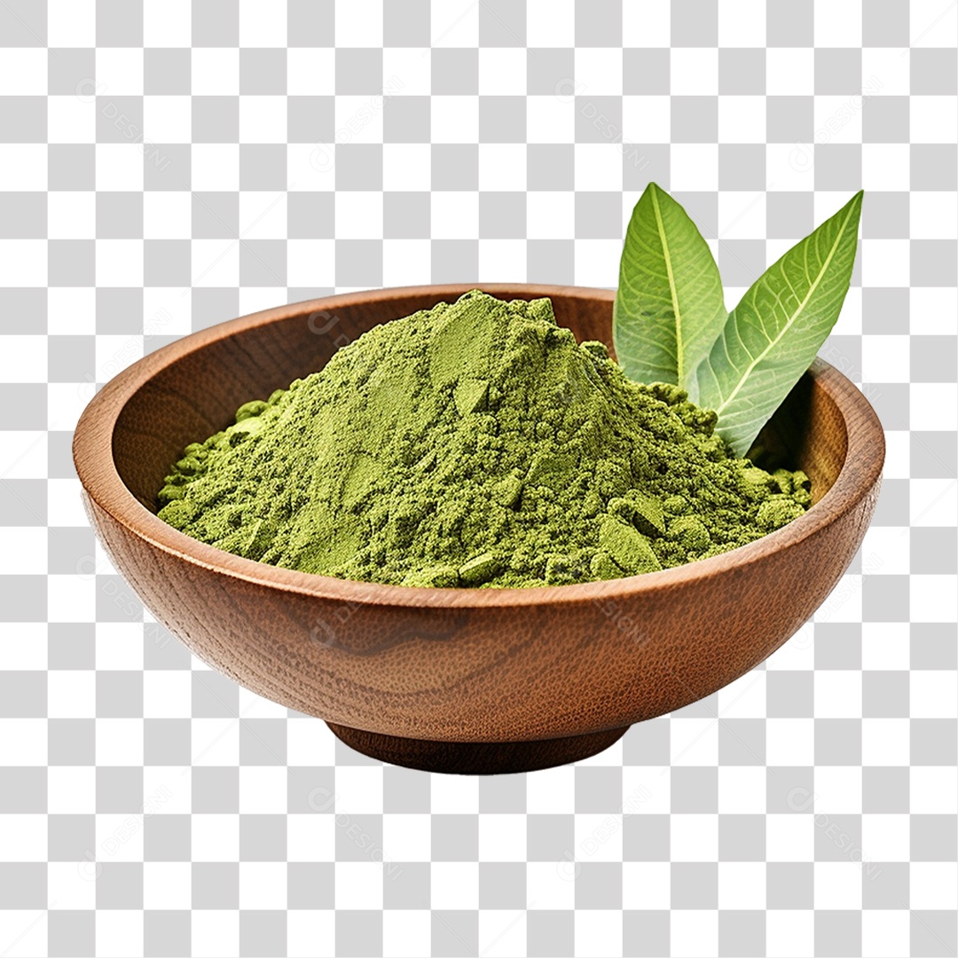Pó de Chá Verde em Tigela PNG Transparente