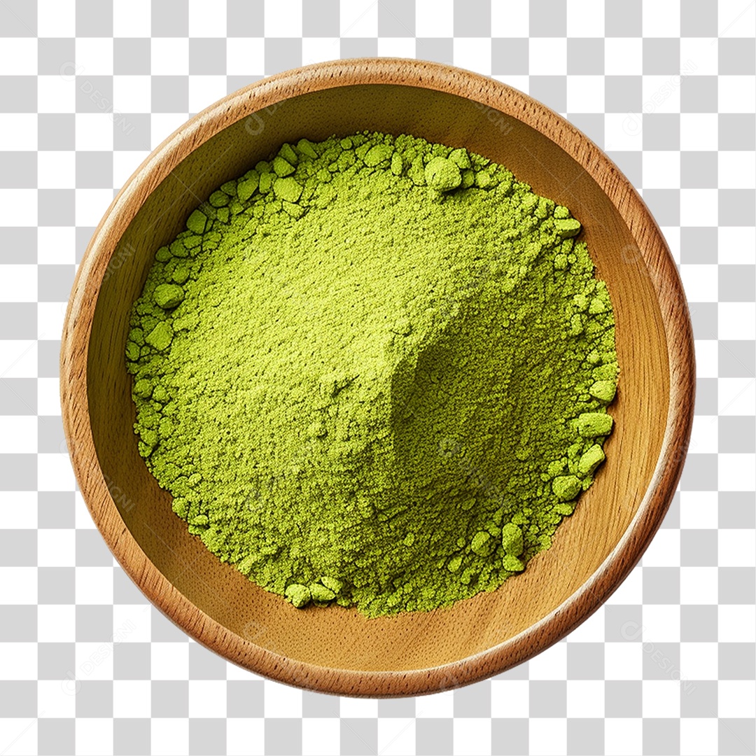 Pó de Chá Verde em Tigela PNG Transparente
